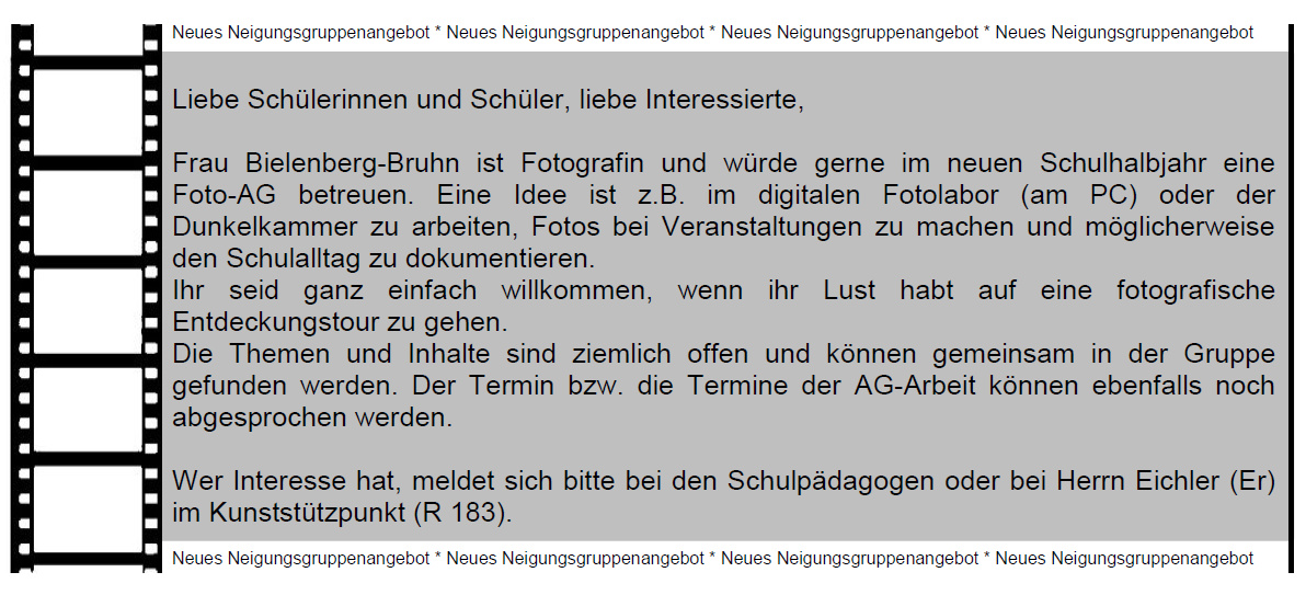 Neiungsgruppe Foto-AG